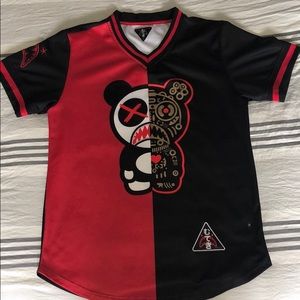 Mismatch Red & Black Panda Baseball Jersey